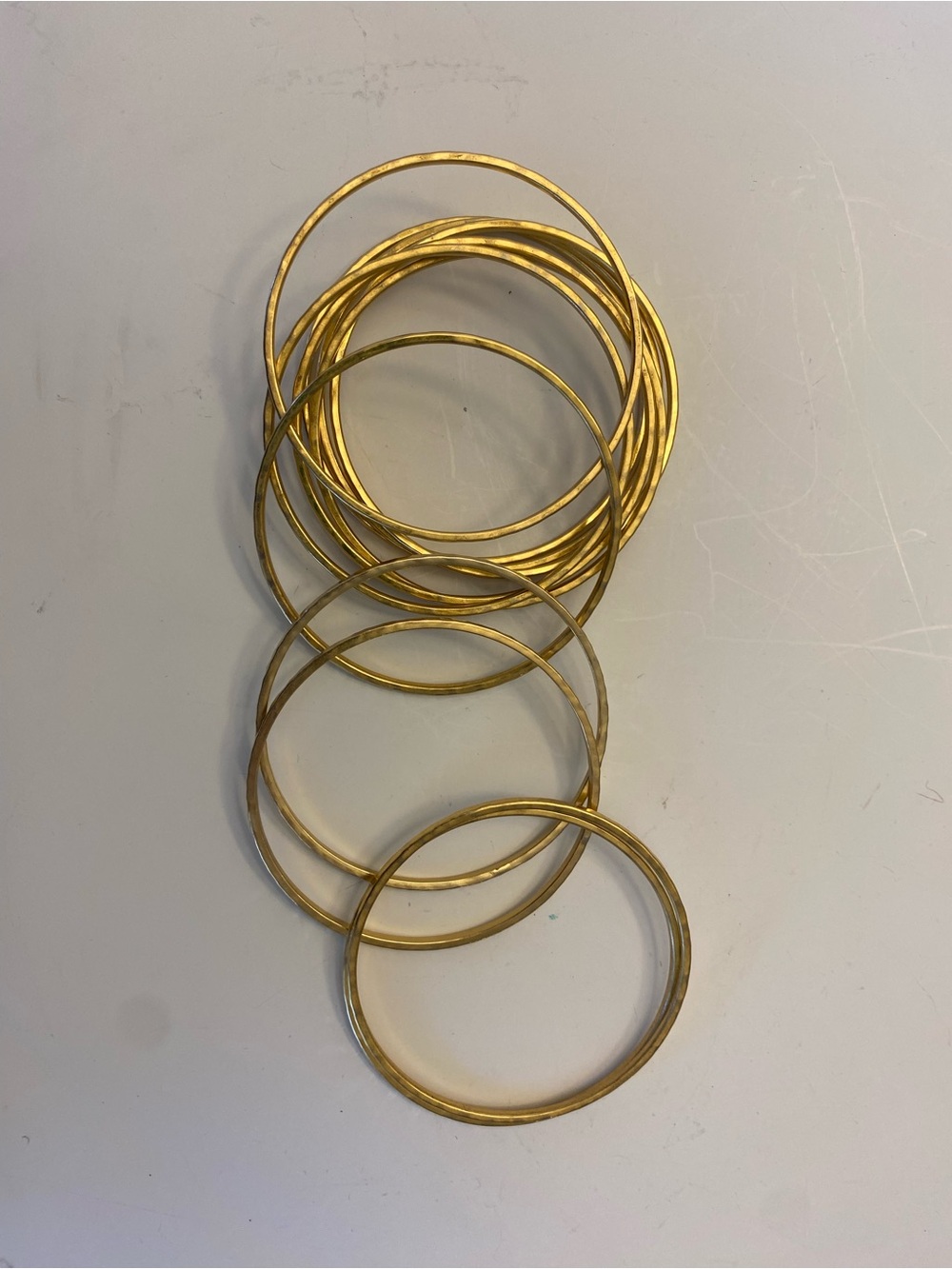 Premier Designs Gold Hammered Stackable Bangle Set - Picture 9 of 11